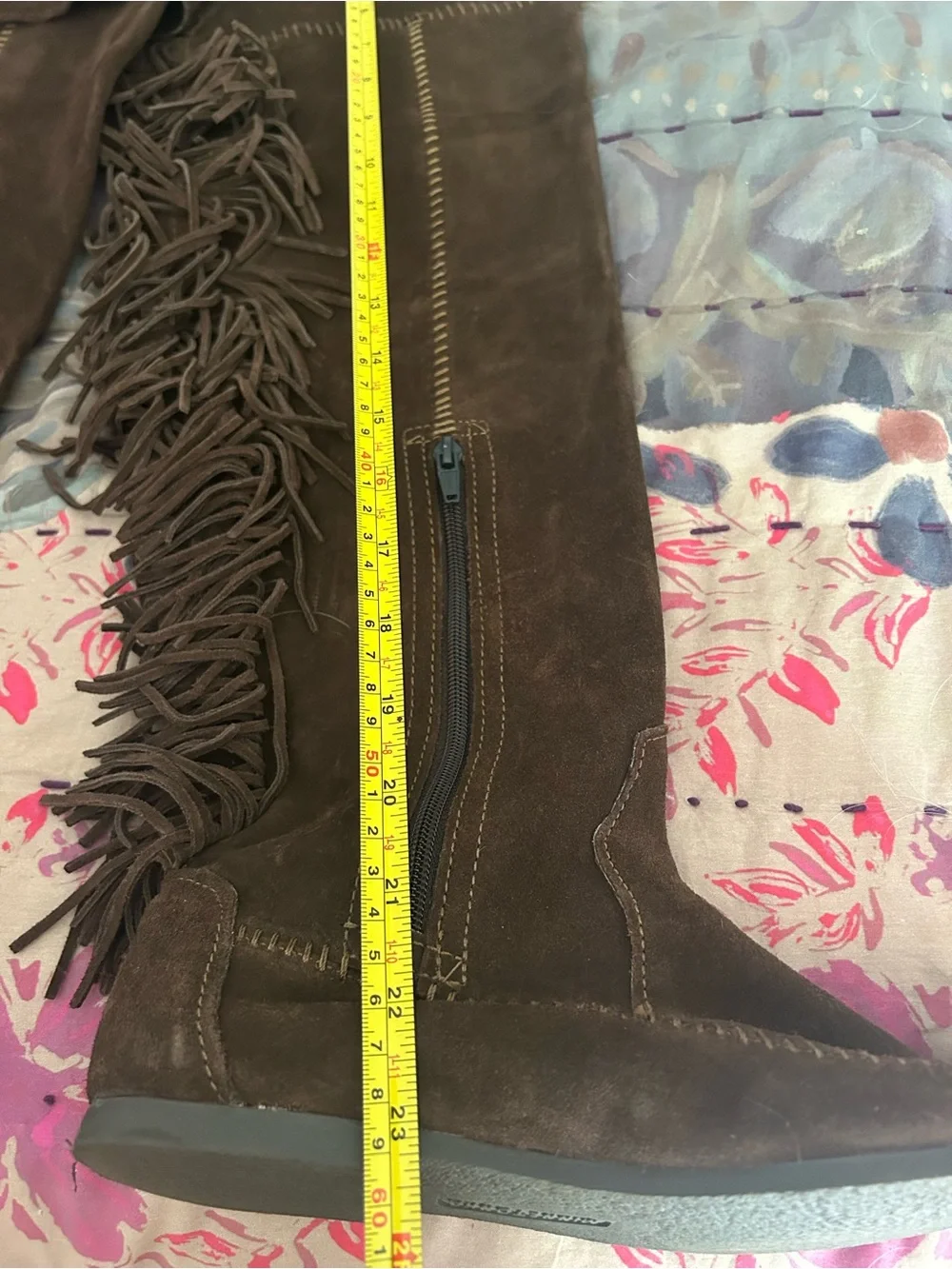Minnetonka Brown Suede Over-the-Knee Fringe Boots